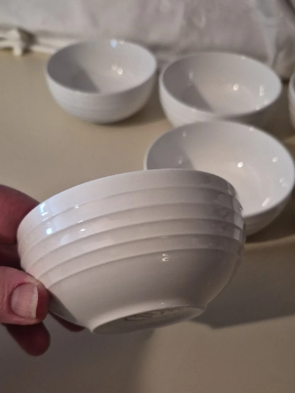Sonoma Life + Style Horizon 4.25 Wide White Ceramic Bowls - Set of 6
